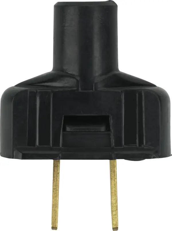 Attachment Plug With Terminal Screws - Black Finish - Non Polarized - 18/2-SVT Round Wire - 15A - 125V - alternate view