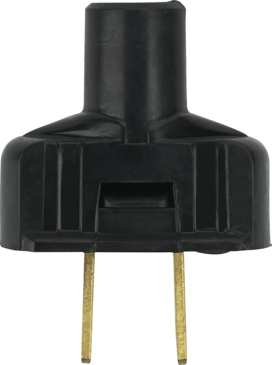 Attachment Plug With Terminal Screws - Black Finish - Non Polarized - 18/2-SVT Round Wire - 15A - 125V - Image 2