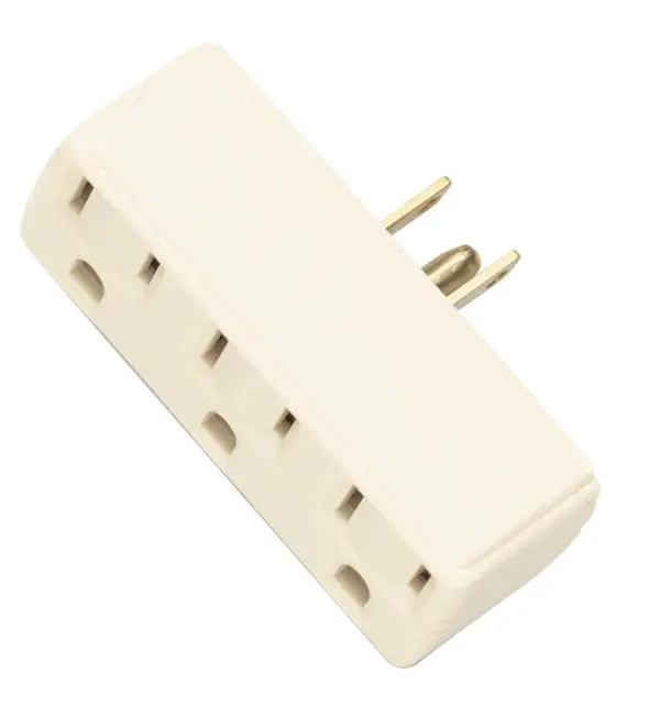 Single To Triple Adapter - Ivory Finish - Polarized - 15A - 125V
