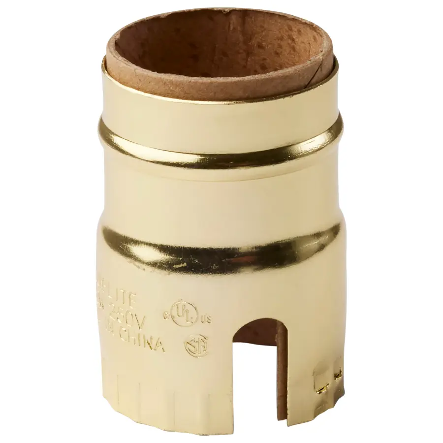 Aluminum Shell With Paper Liner - Push Thru - Brite Gilt Finish
