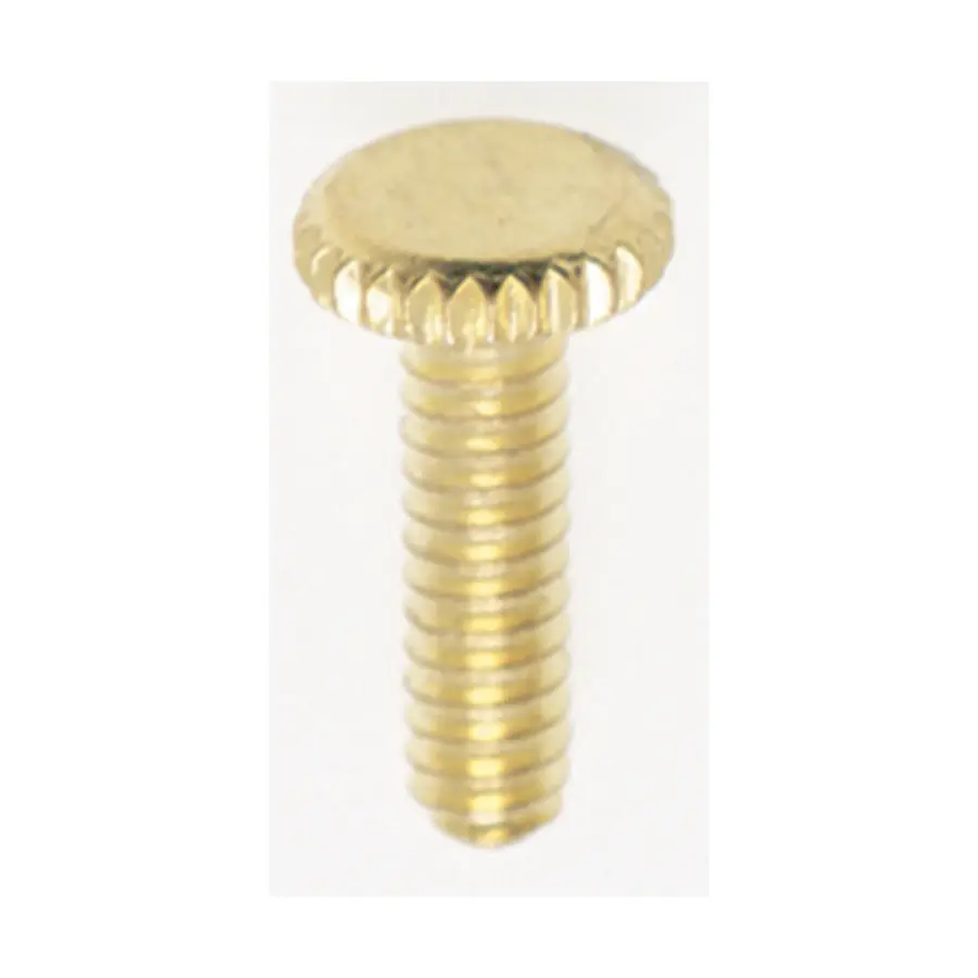 Steel Knurled Head Thumb Screw - 6/32 - 1/2" Length - Brass Plated Finish