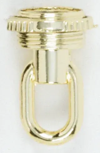 3/8 IP Screw Collar Loop With Ring - Brass Plated