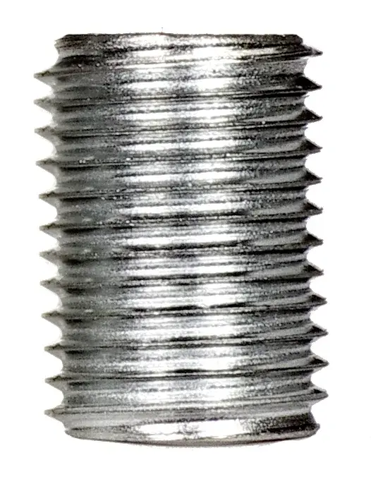 1/4 IP Steel Nipple - Zinc Plated - 5/8" Length - 1/2" Wide