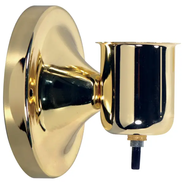 1-5/8" Wired Wall Bracket With Bottom Turn Knob Switch - Brass Finish - Includes Hardware - 60W Max