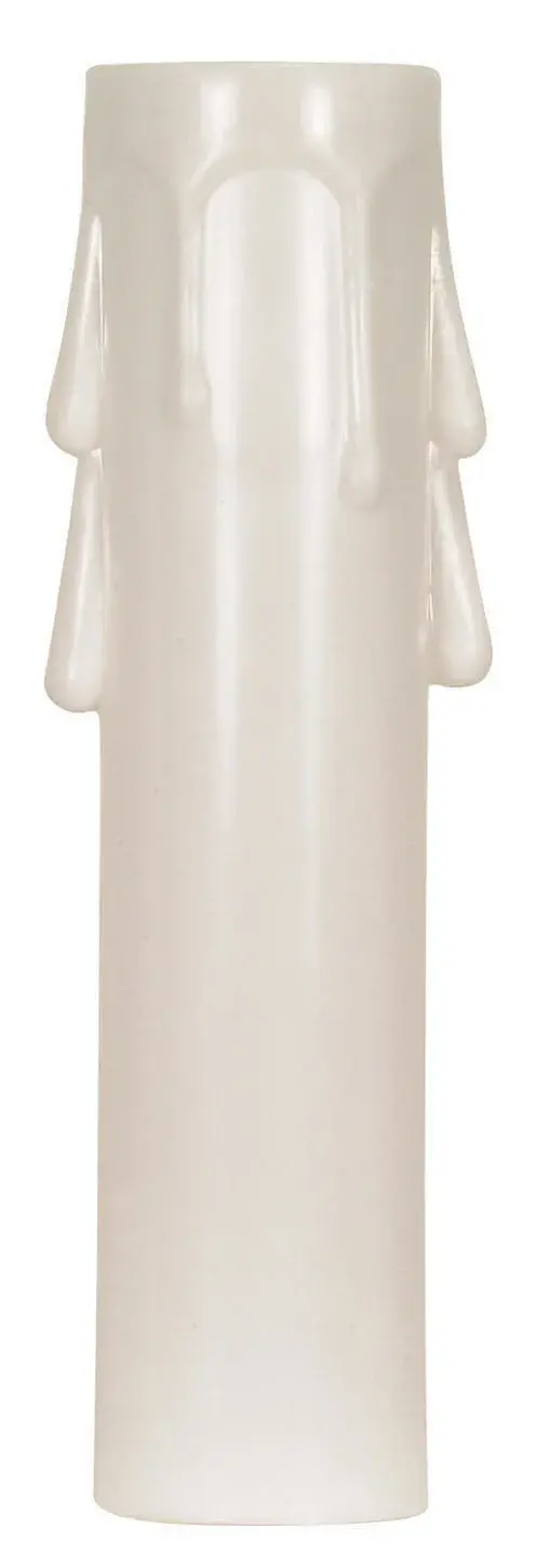 Plastic Drip Candle Cover - White Plastic Drip - 13/16" Inside Diameter - 7/8" Outside Diameter - 4" Height