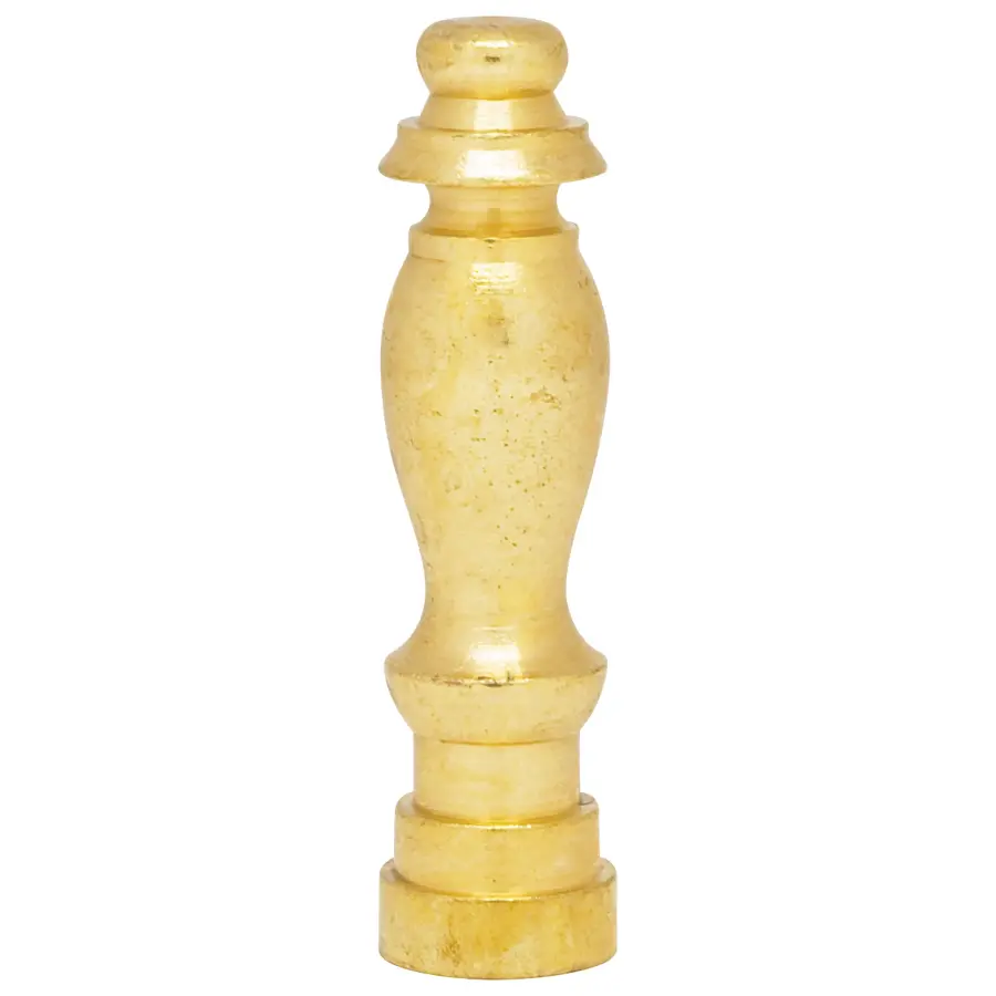 Small Spindle Finial - Burnished And Lacquered - 1-7/8" Height - 1/4-27 - Image 1