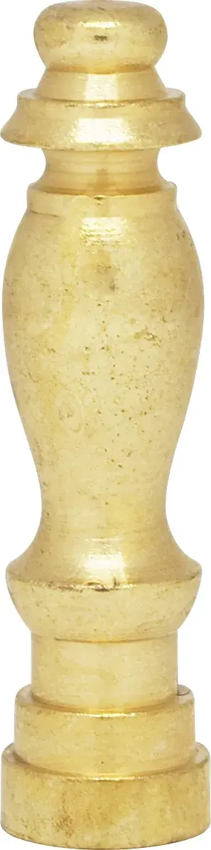 Small Spindle Finial - Burnished And Lacquered - 1-7/8" Height - 1/4-27 - Image 2