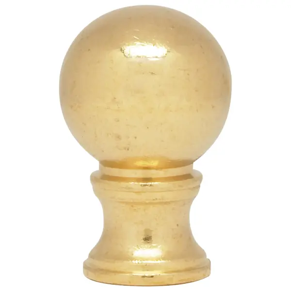 Ball Finial - Burnished And Lacquered - 1-3/8" Height - 7/8" Diameter - 1/8 IP - Image 1