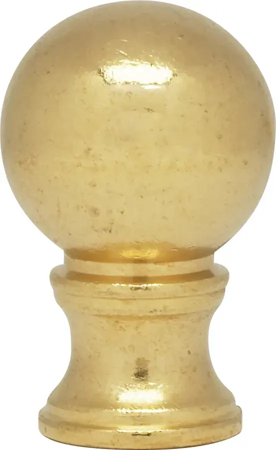 Ball Finial - Burnished And Lacquered - 1-3/8" Height - 7/8" Diameter - 1/8 IP - Image 2