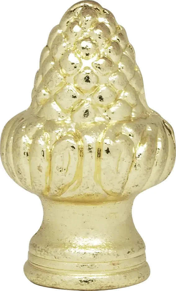 Acorn Finial - 1-1/2" Height - 1/8 IP - Polished Brass Finish - Image 2