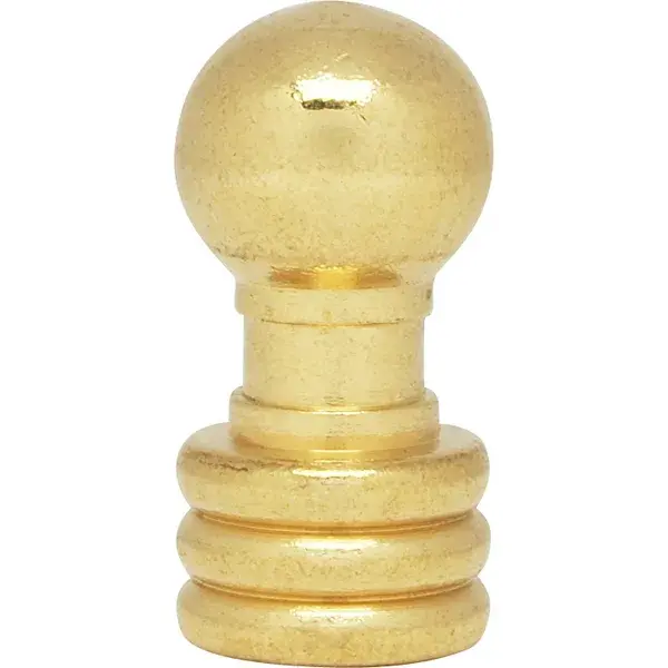Ball Knob Finial - Burnished And Lacquered - 1-1/8" Height - 1/4-27