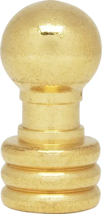 Ball Knob Finial - Burnished And Lacquered - 1-1/8" Height - 1/4-27 - alternate view