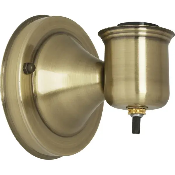 1-5/8" Wired Wall Bracket With Bottom Turn Knob Switch - Antique Brass Finish - Includes Hardware - 60W Max - Image 1