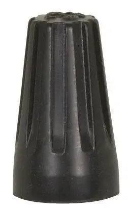 Wire Connector With Spring Inserts - For High Heat 150C Supply Wire - 600V - Black Finish - 2 #18 Max