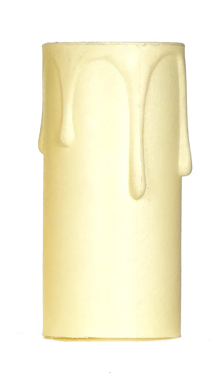 Plastic Drip Candle Cover - Ivory Plastic Drip - 13/16" Inside Diameter - 7/8" Outside Diameter - 2" Height
