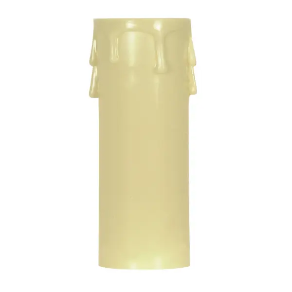Plastic Drip Candle Cover - Ivory Plastic Drip - 1-13/16" Inside Diameter - 1-1/4" Outside Diameter - 3" Height