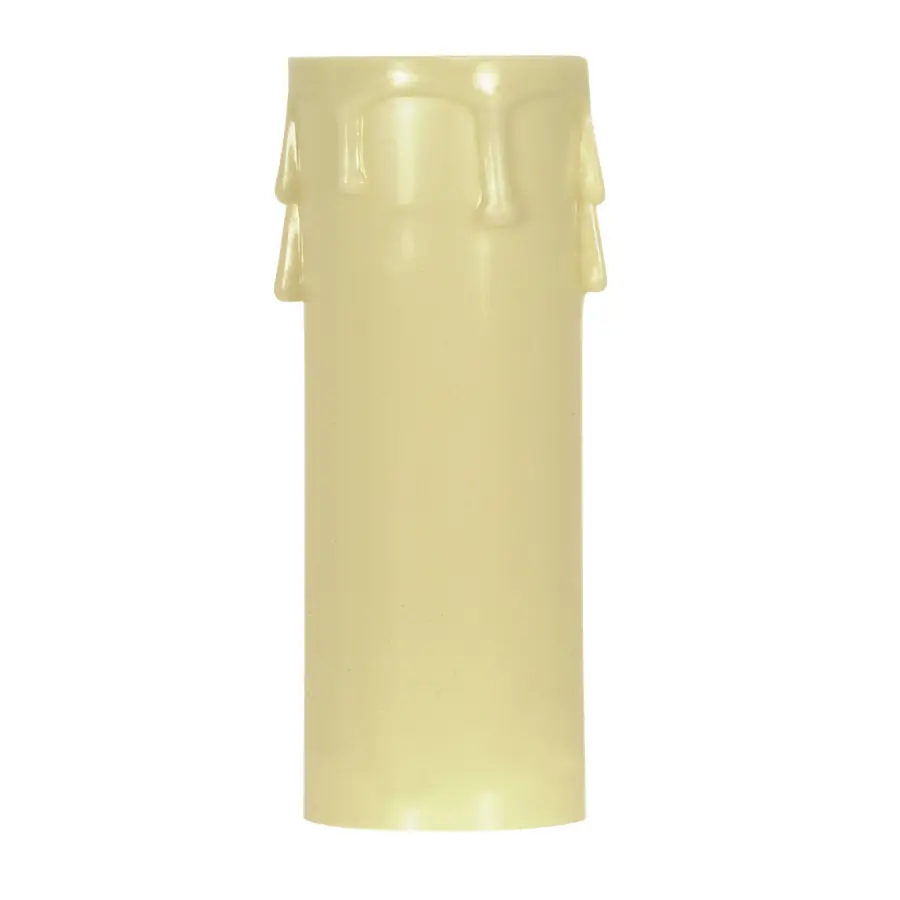 Plastic Drip Candle Cover - Ivory Plastic Drip - 1-13/16" Inside Diameter - 1-1/4" Outside Diameter - 3" Height