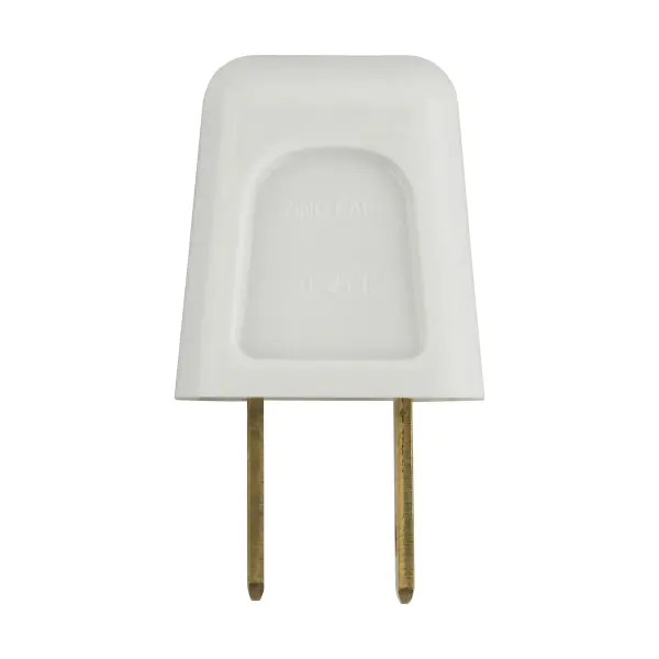 Quick Connect Plug - White Finish - Polarized - 18/2-SPT-1 - 6A - 125V