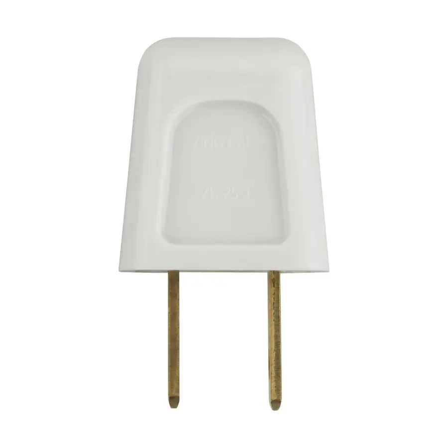 Quick Connect Plug - White Finish - Polarized - 18/2-SPT-1 - 6A - 125V - Image 1