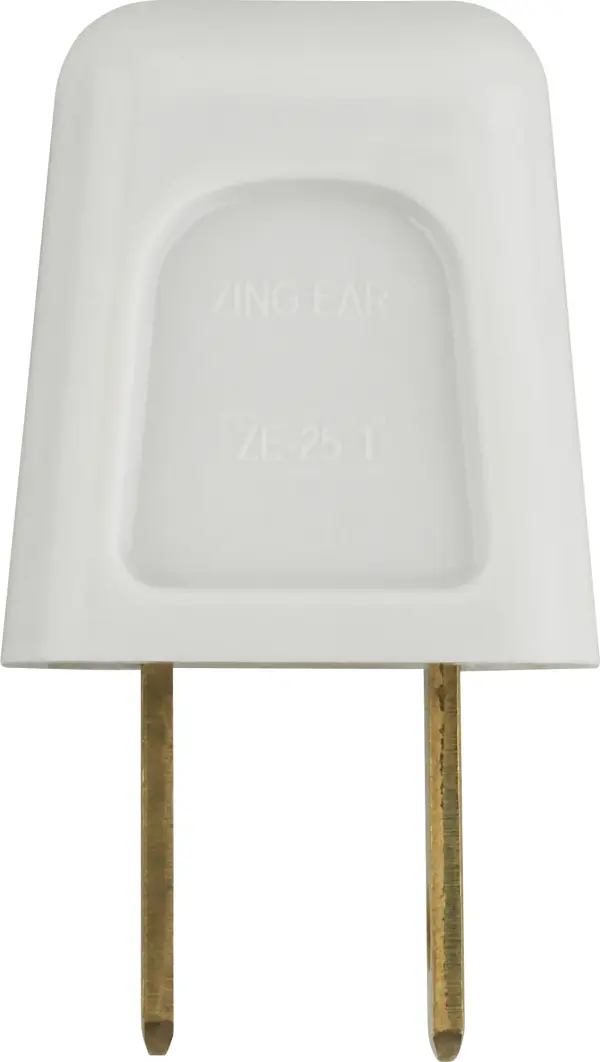Quick Connect Plug - White Finish - Polarized - 18/2-SPT-1 - 6A - 125V - alternate view