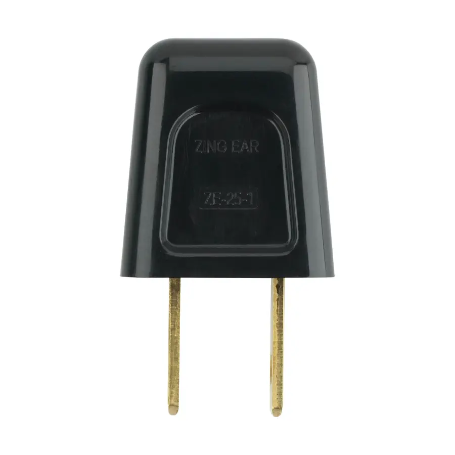 Quick Connect Plug - Black Finish - Polarized - 18/2-SPT-1 - 6A - 125V - Image 1