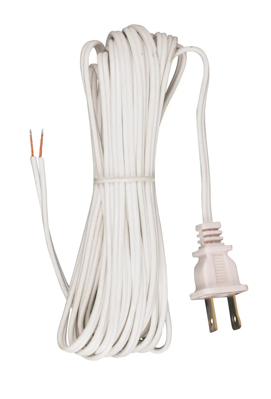 18/2 SPT-1-105C All Cord Sets - Molded Plug - Tinned Tips 3/4" Strip with 2" Slit 100 Ctn. 20 Ft.