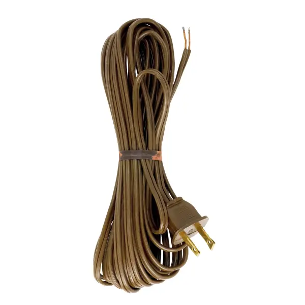 18/2 SPT-1-105C All Cord Sets - Molded Plug - Tinned Tips 3/4" Strip with 2" Slit 100 Ctn. 20 Ft.