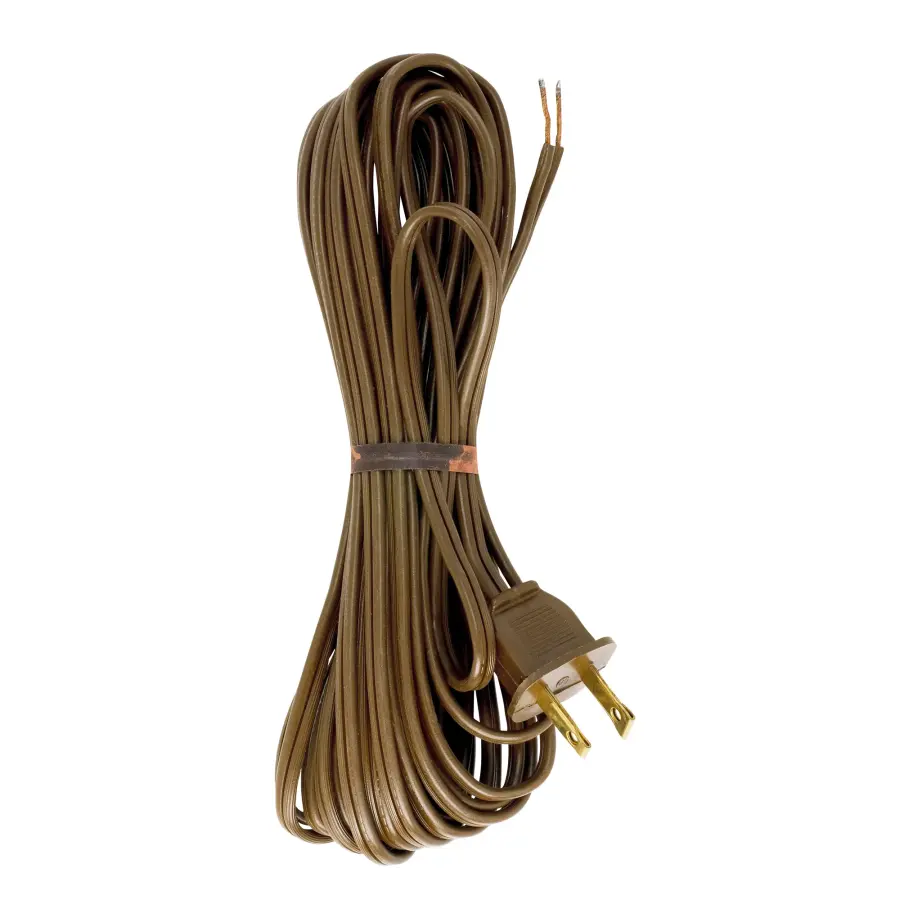 18/2 SPT-1-105C All Cord Sets - Molded Plug - Tinned Tips 3/4" Strip with 2" Slit 100 Ctn. 20 Ft. - Image 1