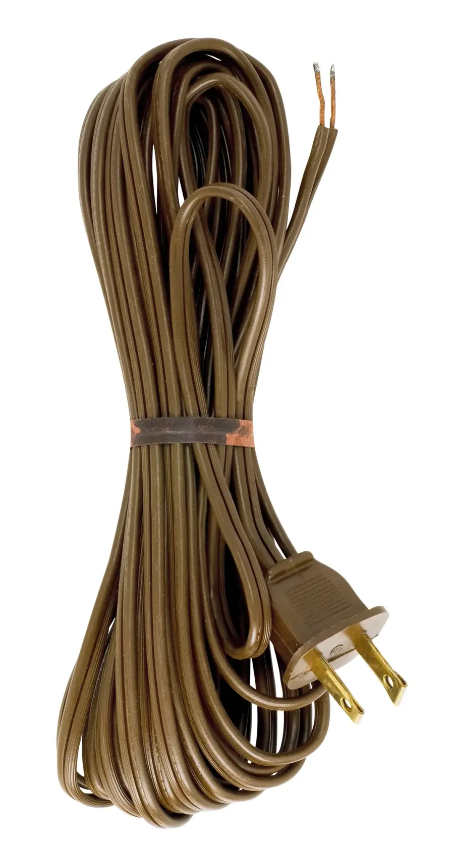 18/2 SPT-1-105C All Cord Sets - Molded Plug - Tinned Tips 3/4" Strip with 2" Slit 100 Ctn. 20 Ft. - Image 2