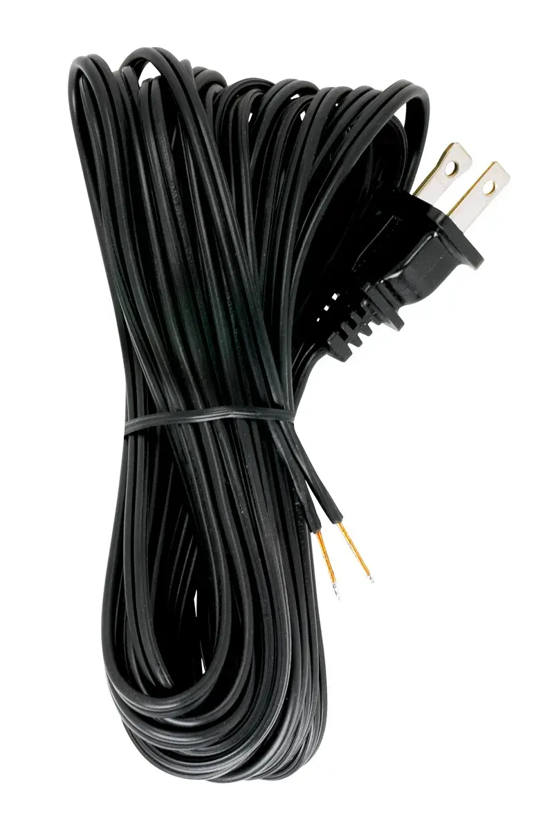 18/2 SPT-1-105C All Cord Sets - Molded Plug - Tinned Tips 3/4" Strip with 2" Slit 100 Ctn. 20 Ft. - Image 1
