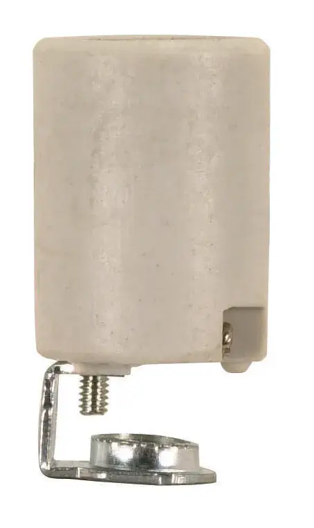 Intermediate Base Porcelain Socket - Screw Terminals - 1/8 IP - Inside Extrusion - Single Leg - 1-3/4" Height - 1" Width - 75W - 250V