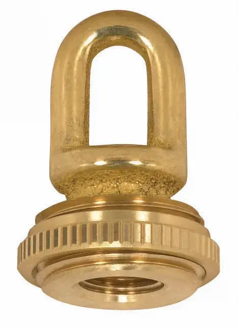 1/4 IP Cast Brass Screw Collar Loop With Ring - Fits 1" Canopy Hole - 1-1/8" Ring Diameter - 1-3/4" Height - 50lbs Max - Unfinished
