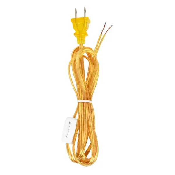 8 Ft. Cord Sets with Line Switches All Cord Sets - Molded Plug Tinned tips 3/4" Strip with 2" Slit Switch 24" From Free End 36" Hank - 200 Ctn - Image 1