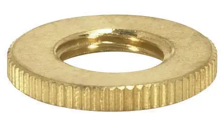 Brass Round Knurled Locknut - 1/8 IP - 3/4" Diameter - 3/32" Thick - Unfinished