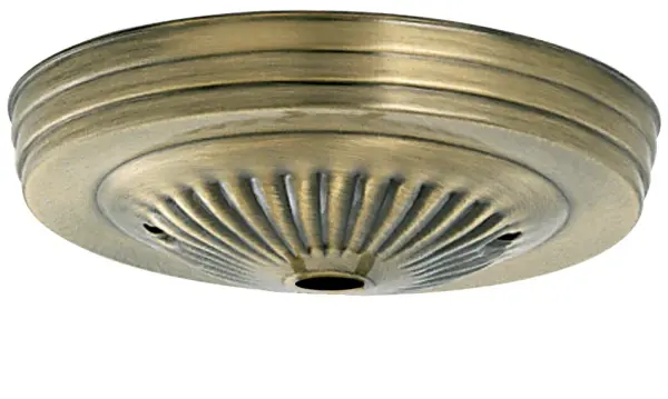 Ribbed Canopy - Canopy Only - Antique Brass Finish - 5" Diameter - 7/16" Center Hole - 2 -8/32 Bar Holes
