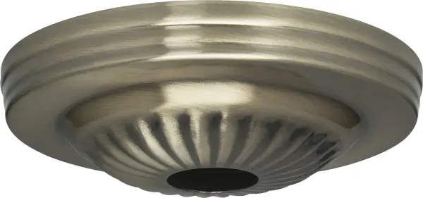 Ribbed Canopy - Canopy Only - Antique Brass Finish - 5" Diameter - 1-1/16" Center Hole - alternate view