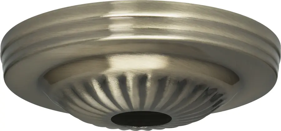 Ribbed Canopy - Canopy Only - Antique Brass Finish - 5" Diameter - 1-1/16" Center Hole - Image 2