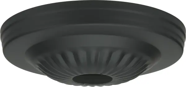 Ribbed Canopy - Canopy Only - Black Finish - 5" Diameter - 1-1/16" Center Hole - alternate view