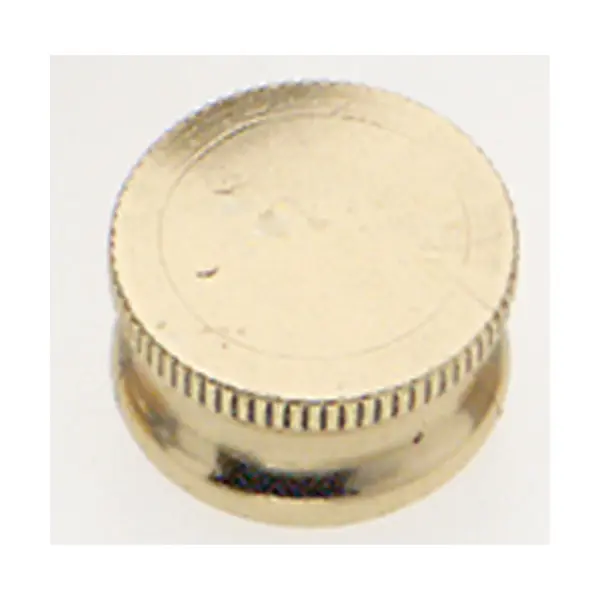 Brass Lock-Up Cap - 1/8 IP - 9/16" Diameter - 1/4" Height - Burnished And Lacquered