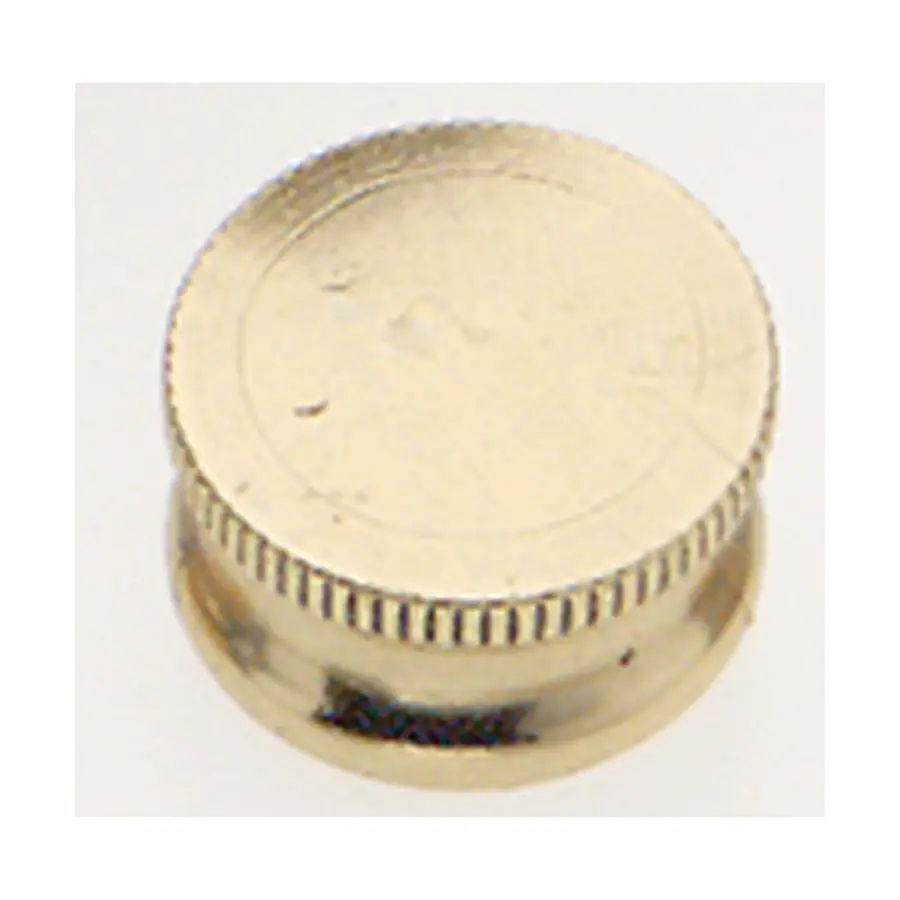 Brass Lock-Up Cap - 1/8 IP - 9/16" Diameter - 1/4" Height - Burnished And Lacquered