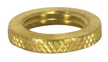 Brass Round Knurled Locknut - 9/16" Diameter - 1/8 IP - 3/32" Thick - Unfinished