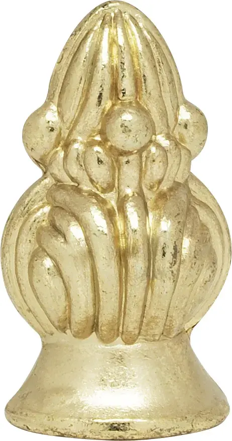 Bud Finial - 1-3/8" Height - 1/8 IP - Polished Brass Finish - Image 2