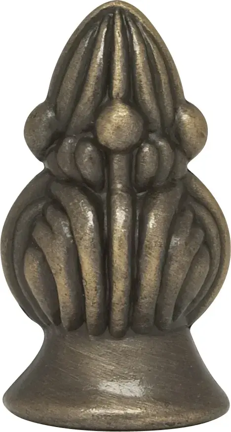 Bud Finial - 1-3/8" Height - 1/8 IP - Antique Brass Finish - Image 2