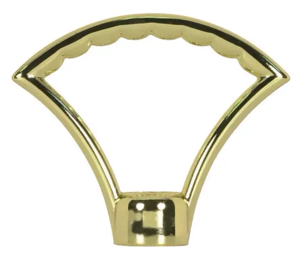 2" Die Cast Fixture Loops - 1/8 IP With Wireway - Hang Straight Loop - 20lbs Max - Polished Brass Plated Finish