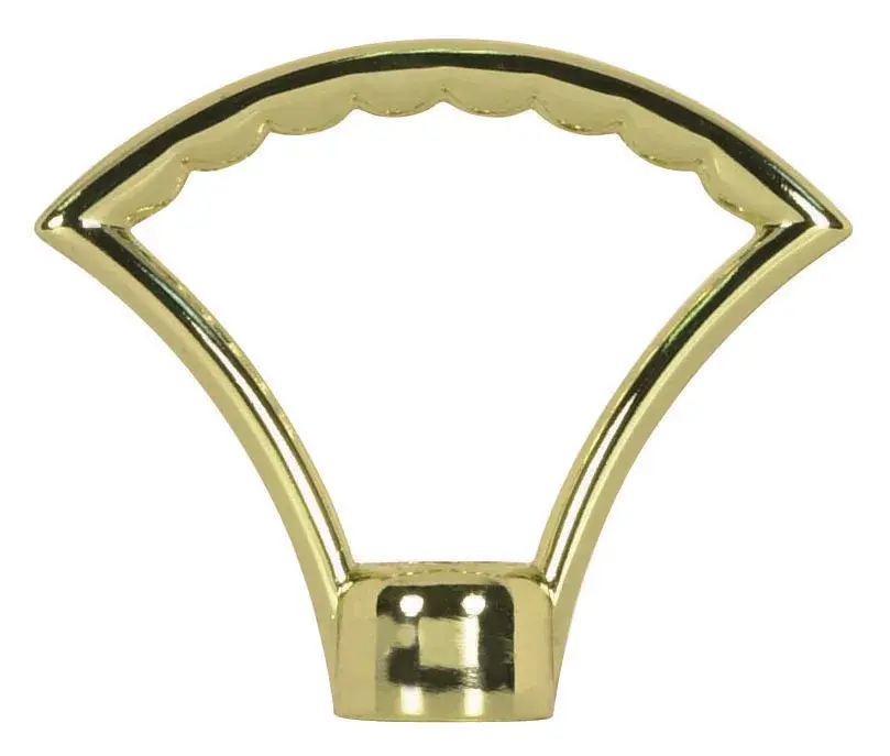 2" Die Cast Fixture Loops - 1/8 IP With Wireway - Hang Straight Loop - 20lbs Max - Polished Brass Plated Finish