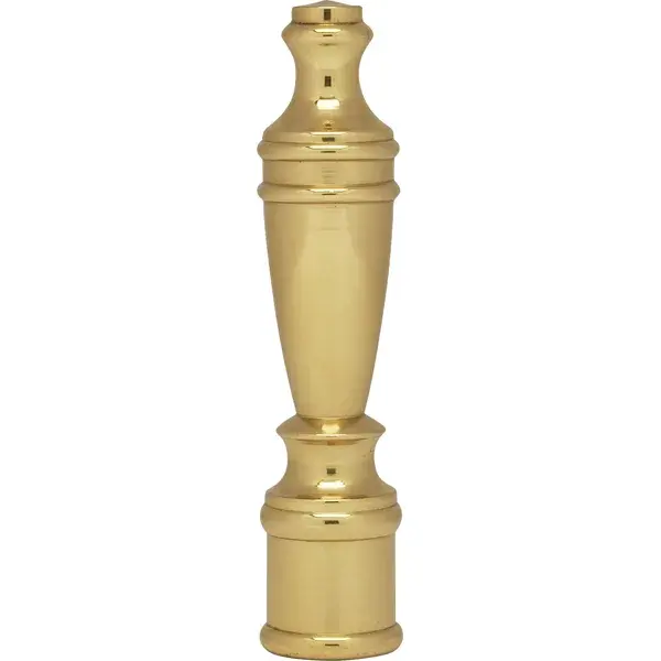 Large Spindle Finial - 2-3/8" Height - 1/4-27 - Polished Brass Finish - Image 1