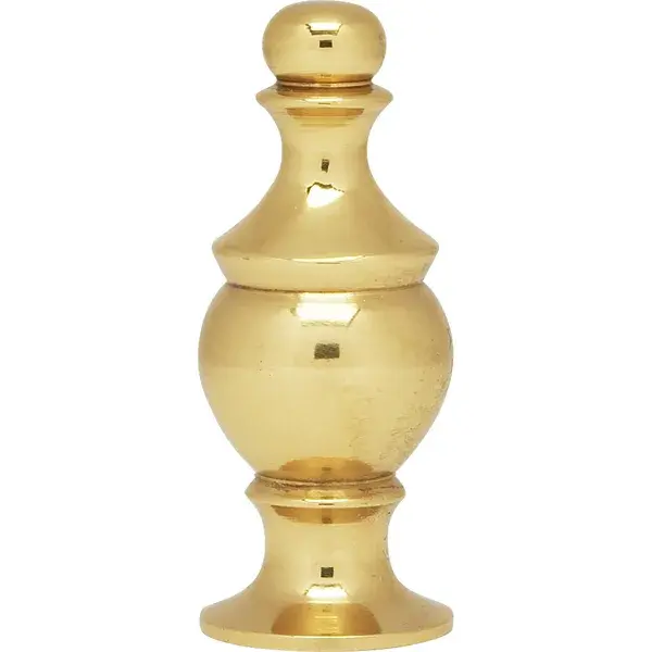 Finial - 1-1/2" Height - 1/4-27 - Polished Brass Finish - Image 1