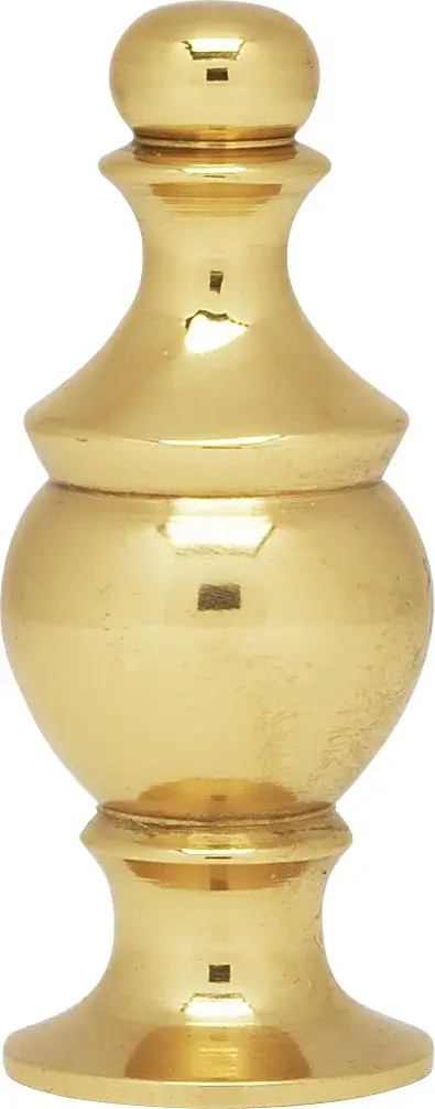 Finial - 1-1/2" Height - 1/4-27 - Polished Brass Finish - Image 2