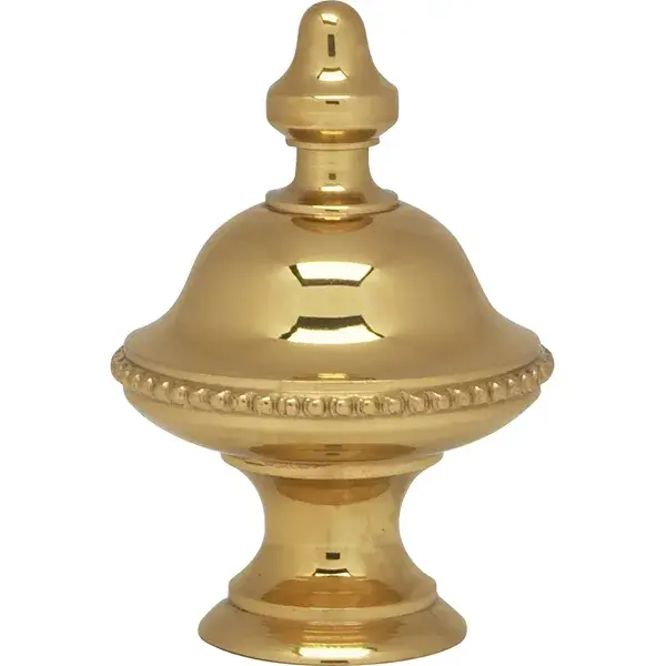 Urn Finial - 1-7/16" Height - 1/4-27 - Polished Brass Finish - Image 1