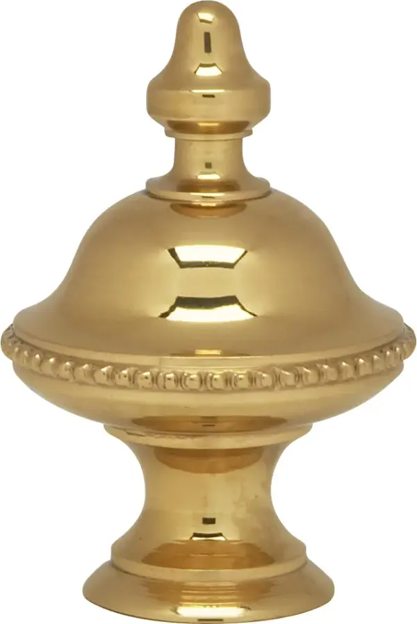 Urn Finial - 1-7/16" Height - 1/4-27 - Polished Brass Finish - alternate view